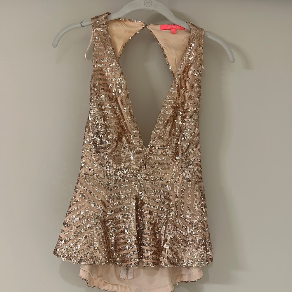 Pink Sequined Holiday Blouse